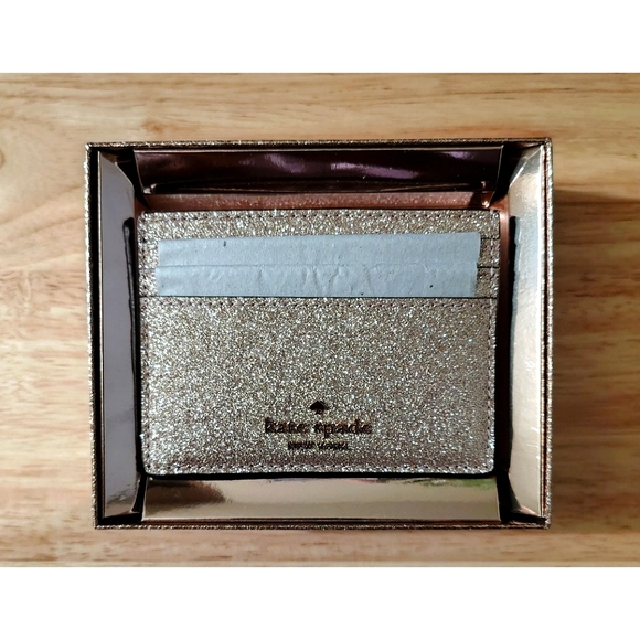 Jenny's $25 ENTRY TO WIN NWT/NIB KATE SPADE GOLD GLITTER CROSSBODY & CARD HOLDER - Picture 13 of 16